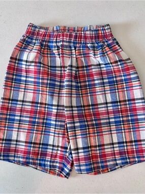Disney Plaid Pull-On Shorts Boys in Red, Blue, White
